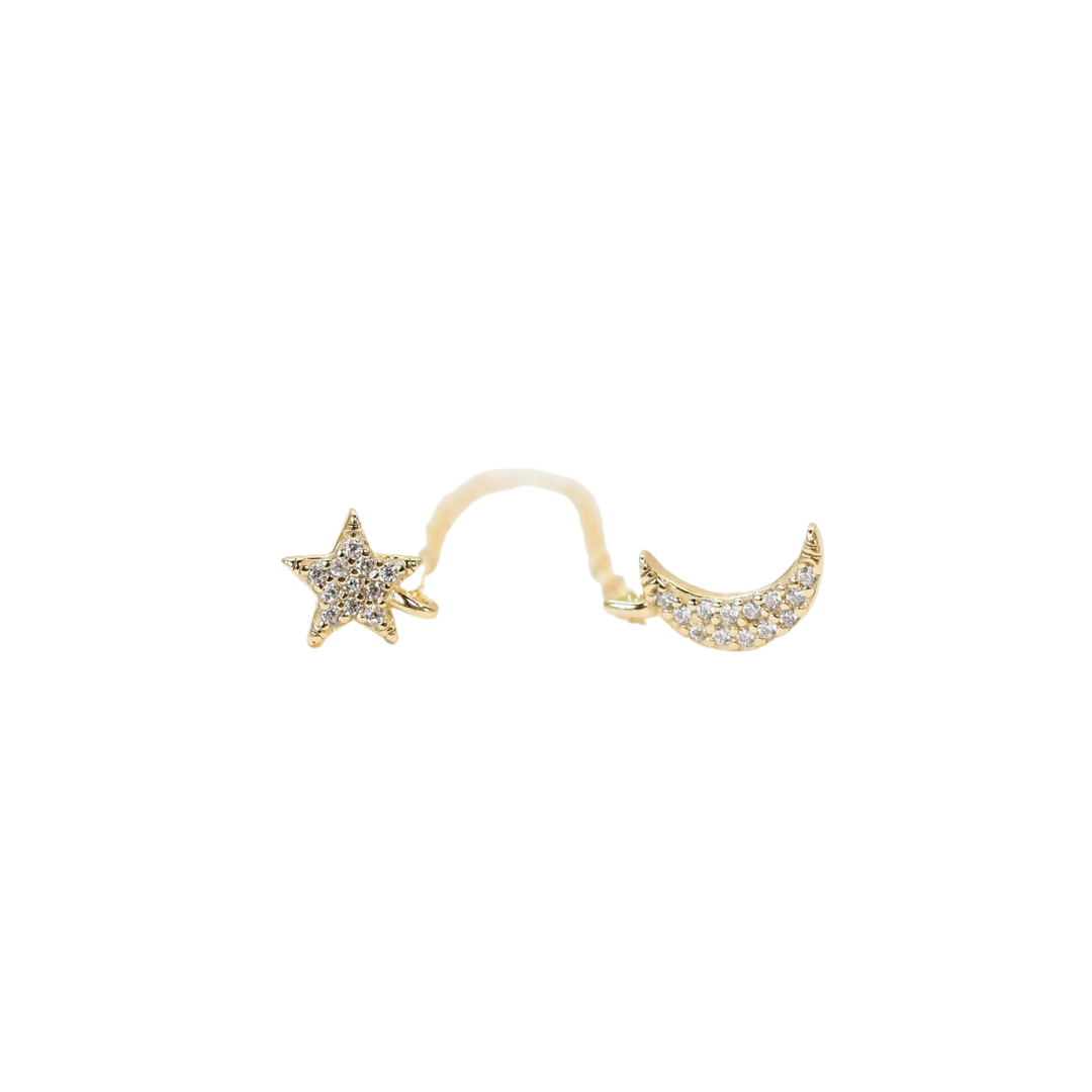 Celestial- Star & Moon Double Stud