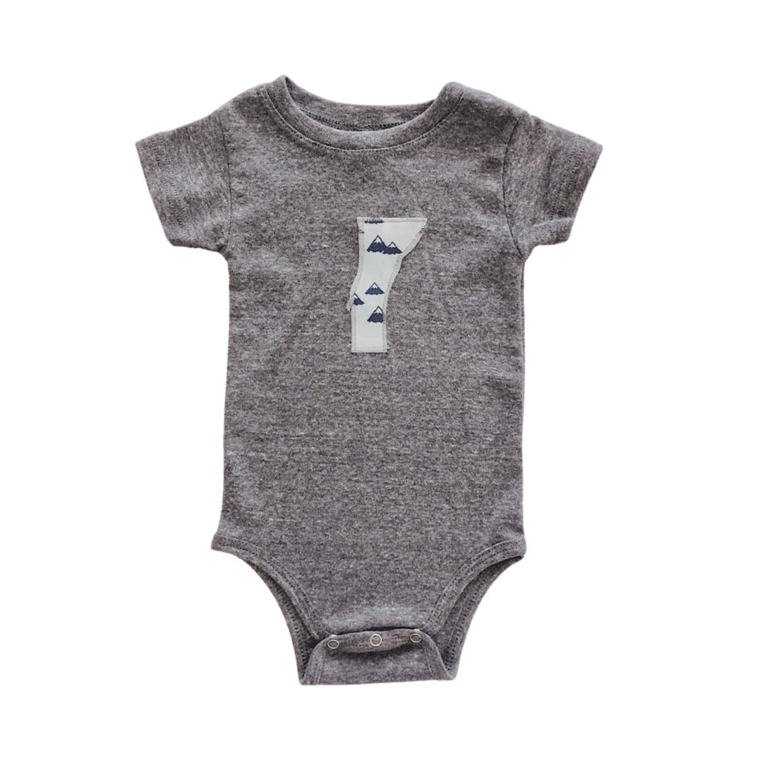 Vermont Teal Mountains Onesie