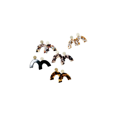 Acetate and Brass Arch Earrings
