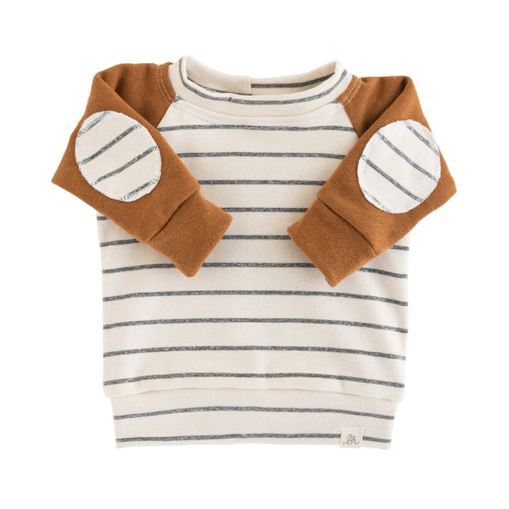 Patch Sweatshirt - Rust Woven Stripe