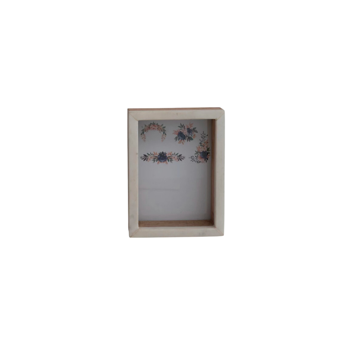 Marble & Mango Wood Shadow Box Photo Frame 5x7"