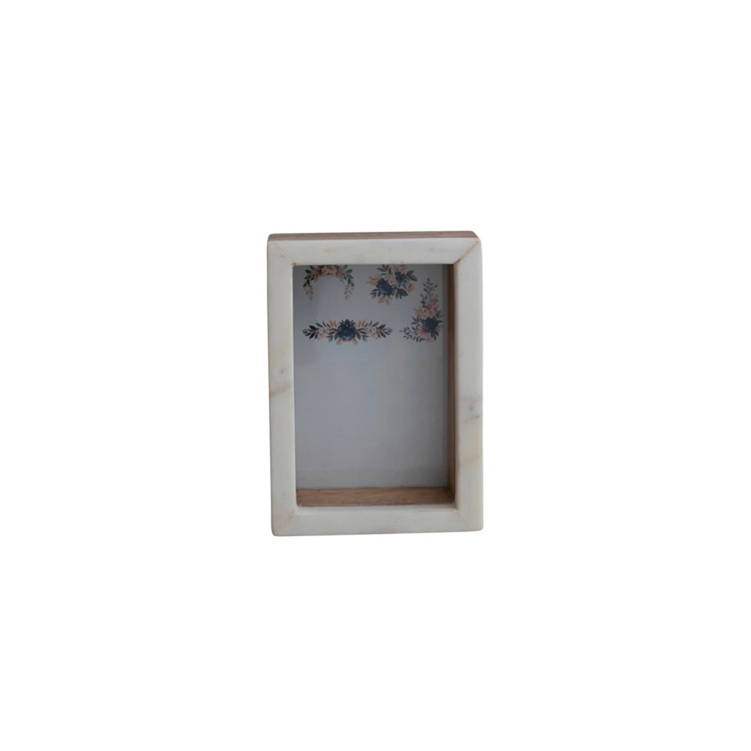 Marble & Mango Wood Shadow Box Photo Frame 4x6"