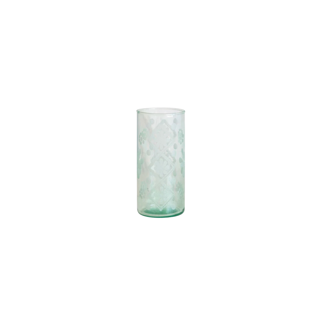 Recycled Etched Glass Hurricane/Vase