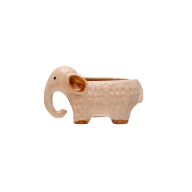 Stoneware Elephant Planter