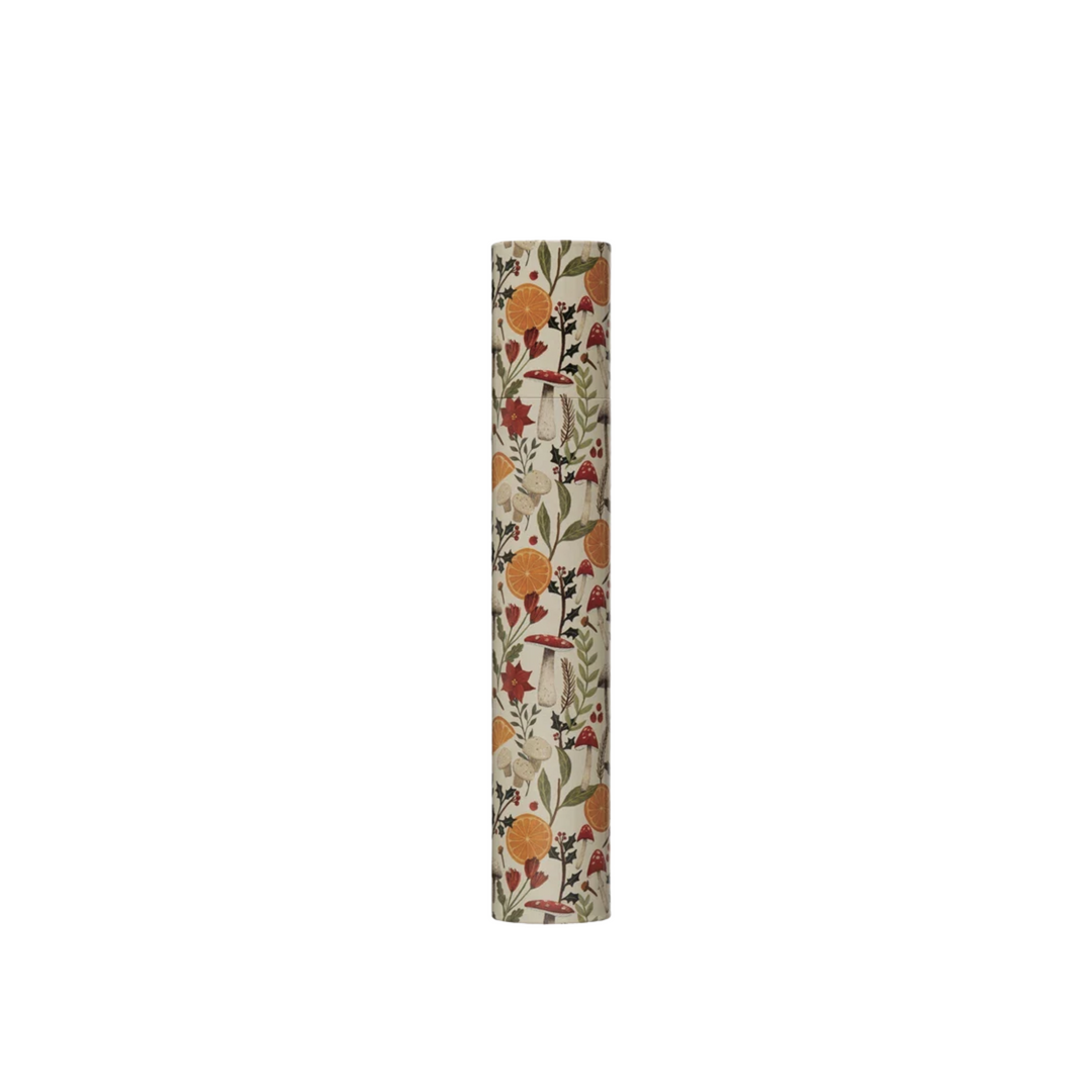 Fireplace Safety Matches in Tube Matchbox with Holiday Foliage Pattern