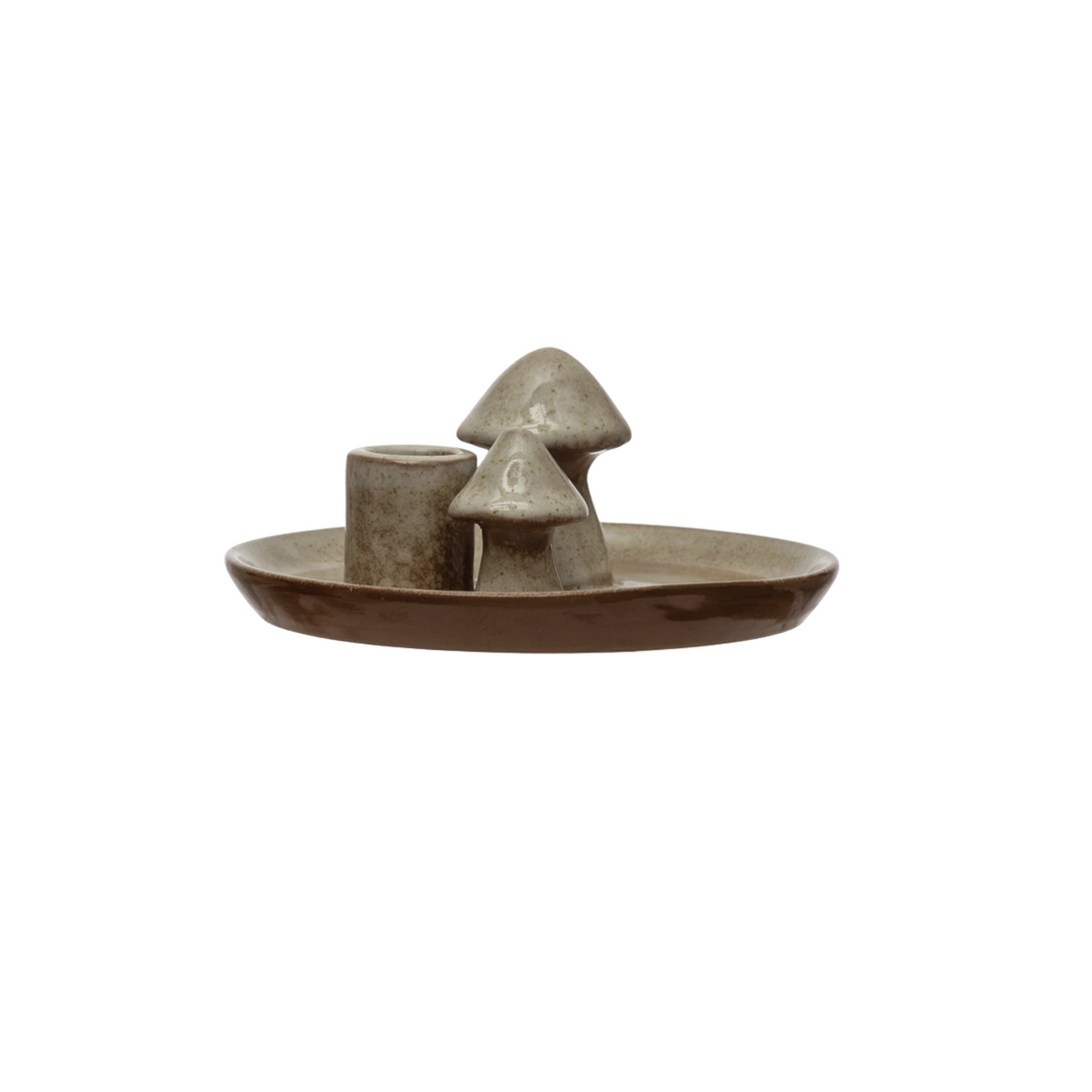 Stoneware Mushroom Taper Holder