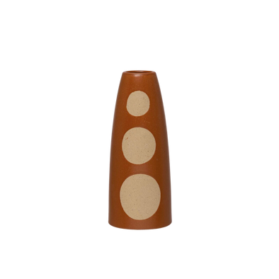 Brown Vase with Circle Design