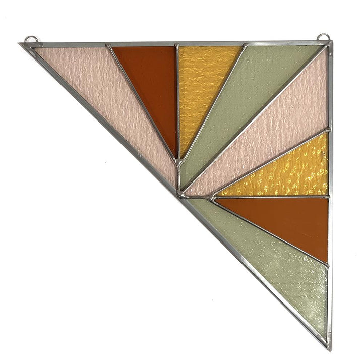 Large Triangle Stained Glass Corner Panel