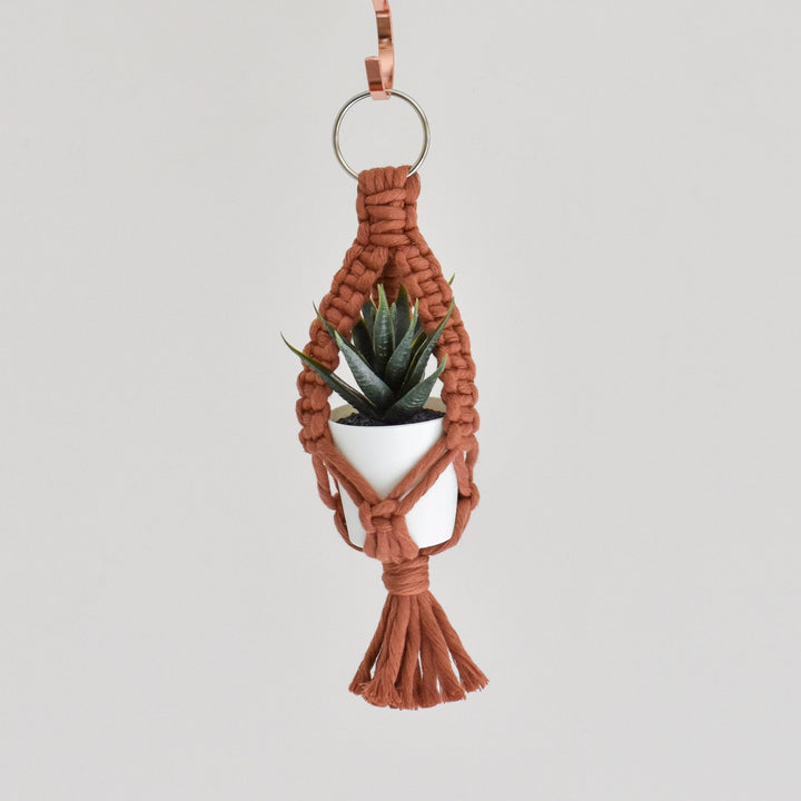 Mini Macrame Plant Hanger & Faux Plant
