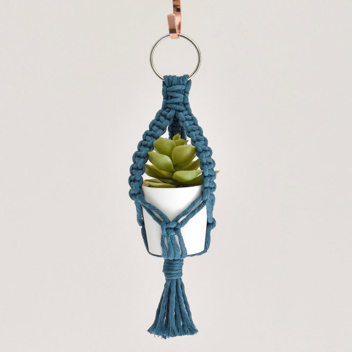 Mini Macrame Plant Hanger & Faux Plant