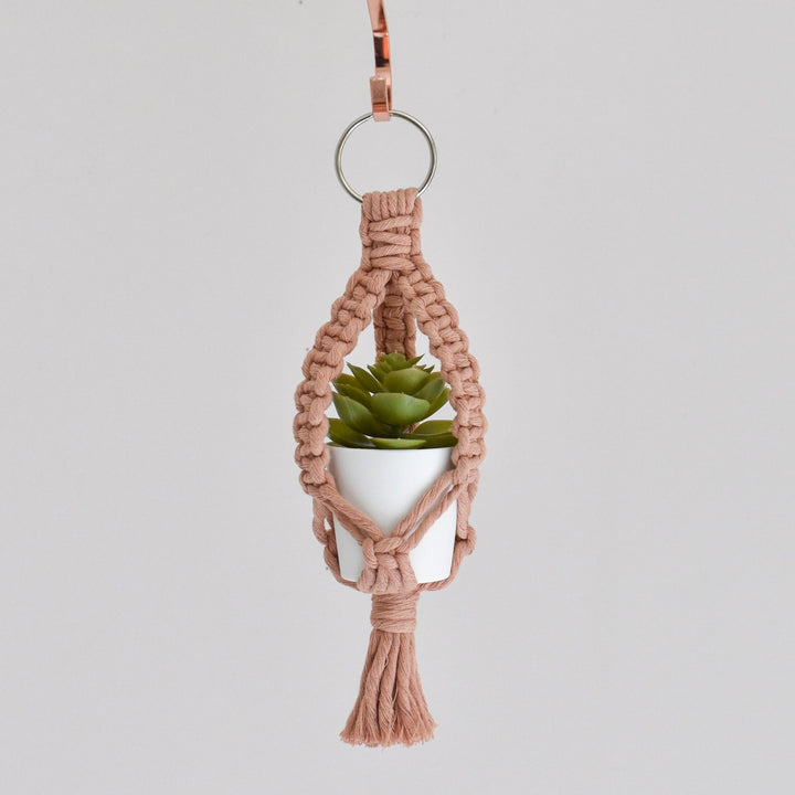 Mini Macrame Plant Hanger & Faux Plant