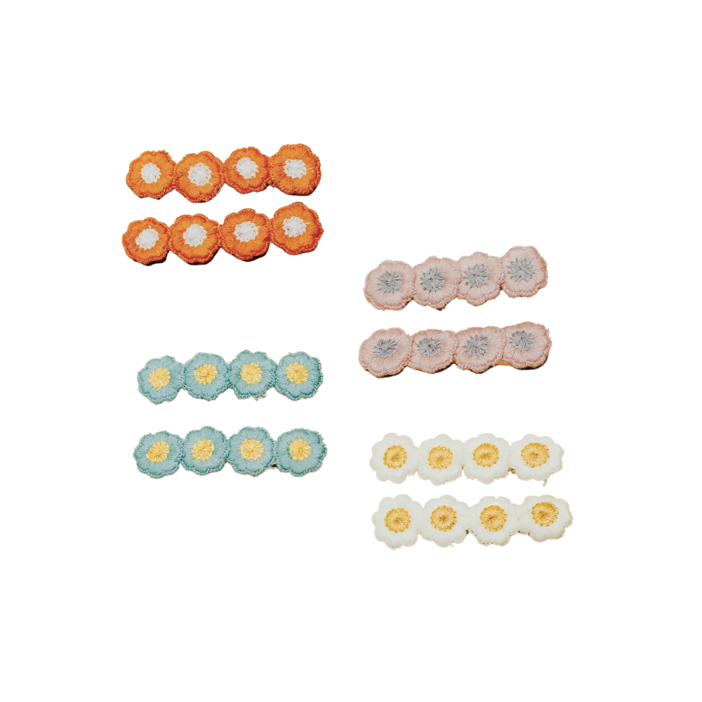 Crochet Daisy Hair Clips