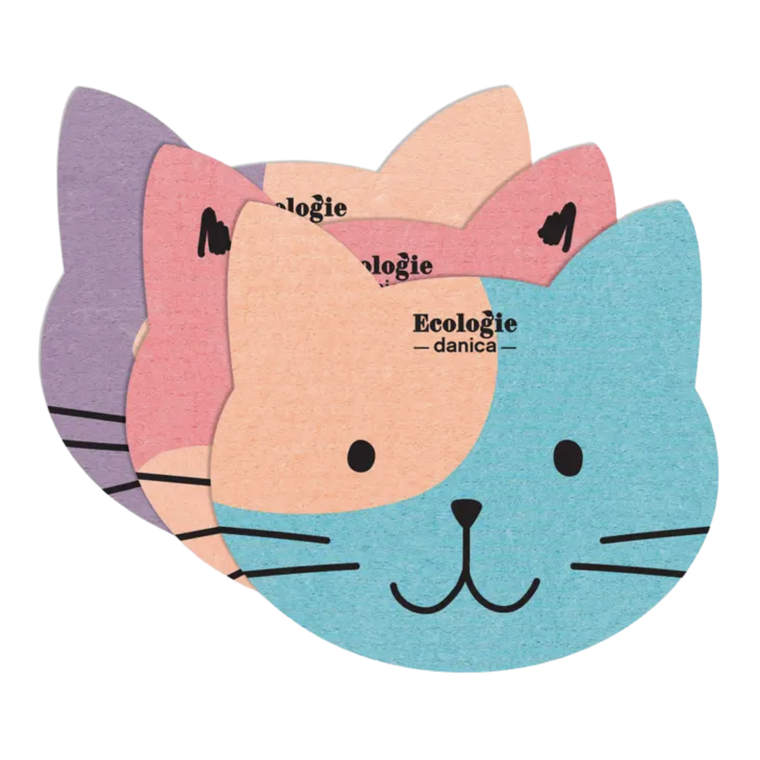 Cats Swedish Dishcloth Set of 3
