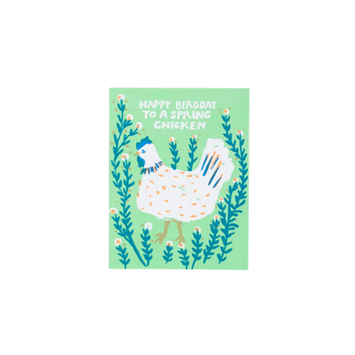 Spring Chicken Birthday Card