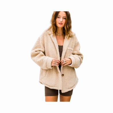 Oversized Faux Fur Sherpa Jacket