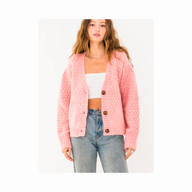 V Neck Sweater Cardigan with Buttons