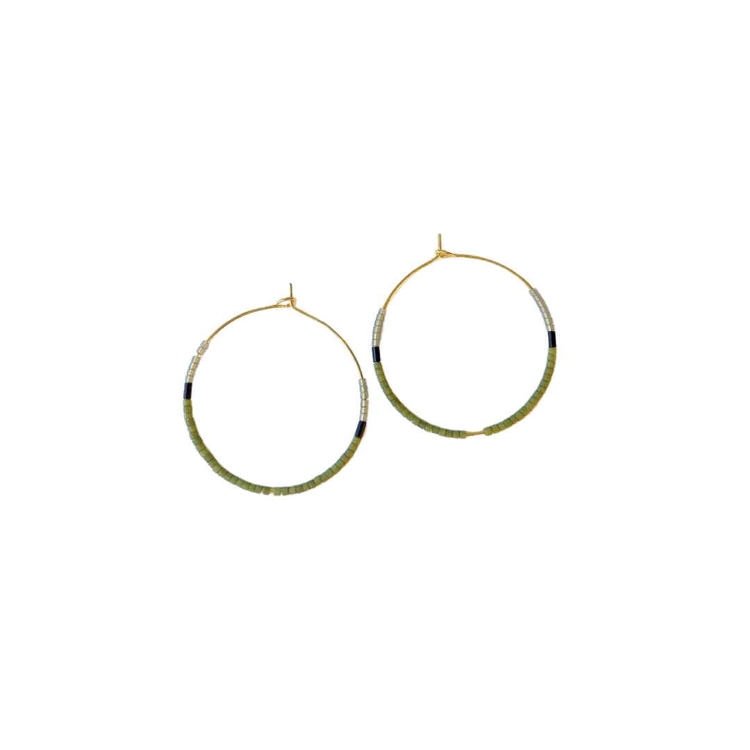 Beaded Hoop Earrings