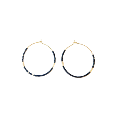 Tondo Hoops - Japanese Glass Beaded Hoops