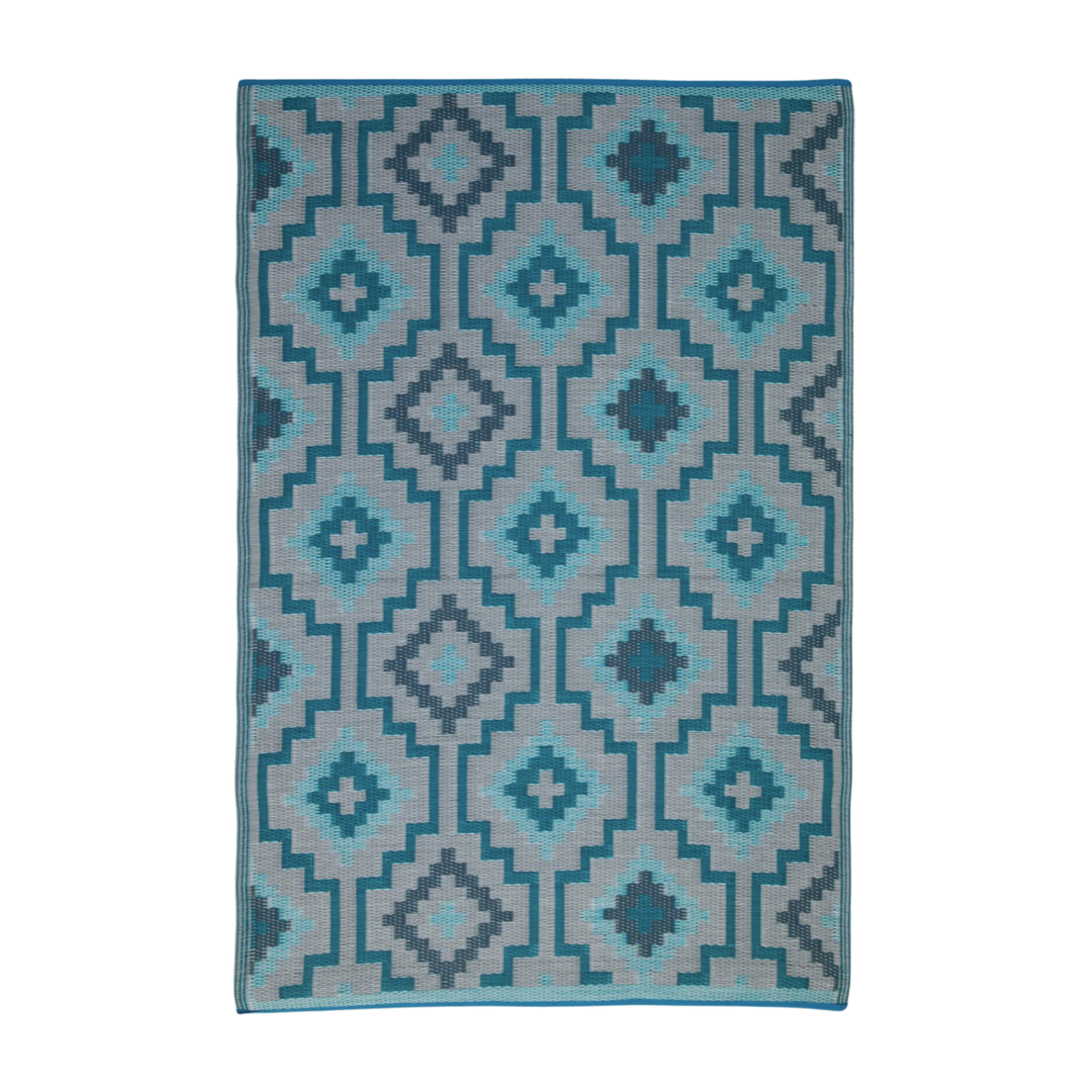 Lhasa - Teal Boho Outdoor Rug 3' x 5'