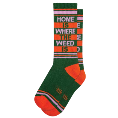 Home Is Where The Weed Is Ribbed Gym Socks