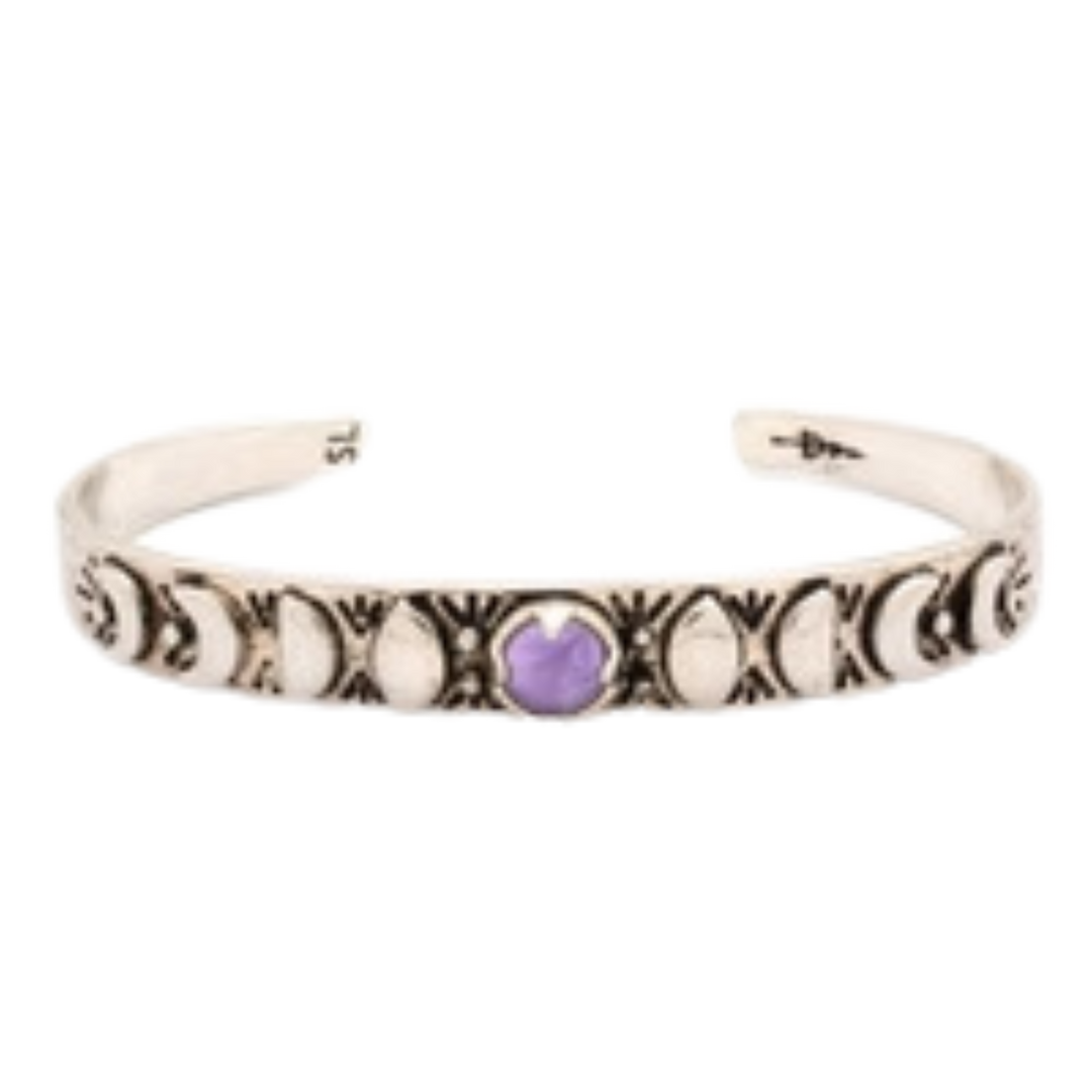 Moon Phases Cuff Bracelet | Amethyst