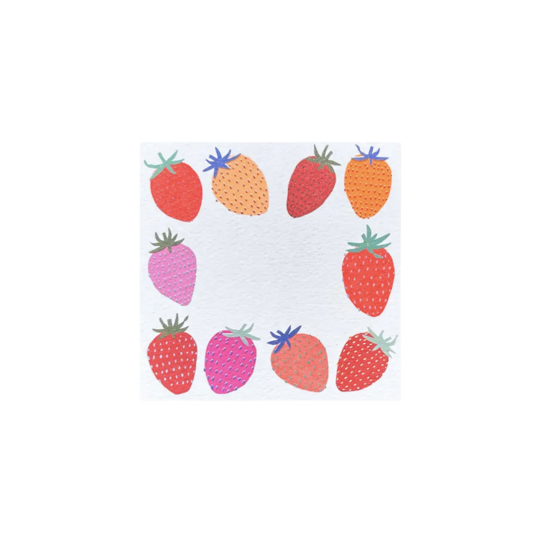 48 pack / Neon Strawberries Small Square Notes