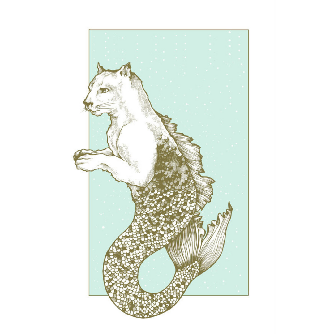 Cougar-Mermaid 11x17 Print