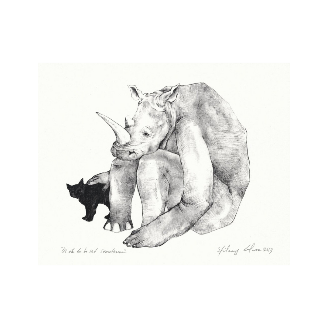 It's OK To Be Sad Sometimes - Rhino Print