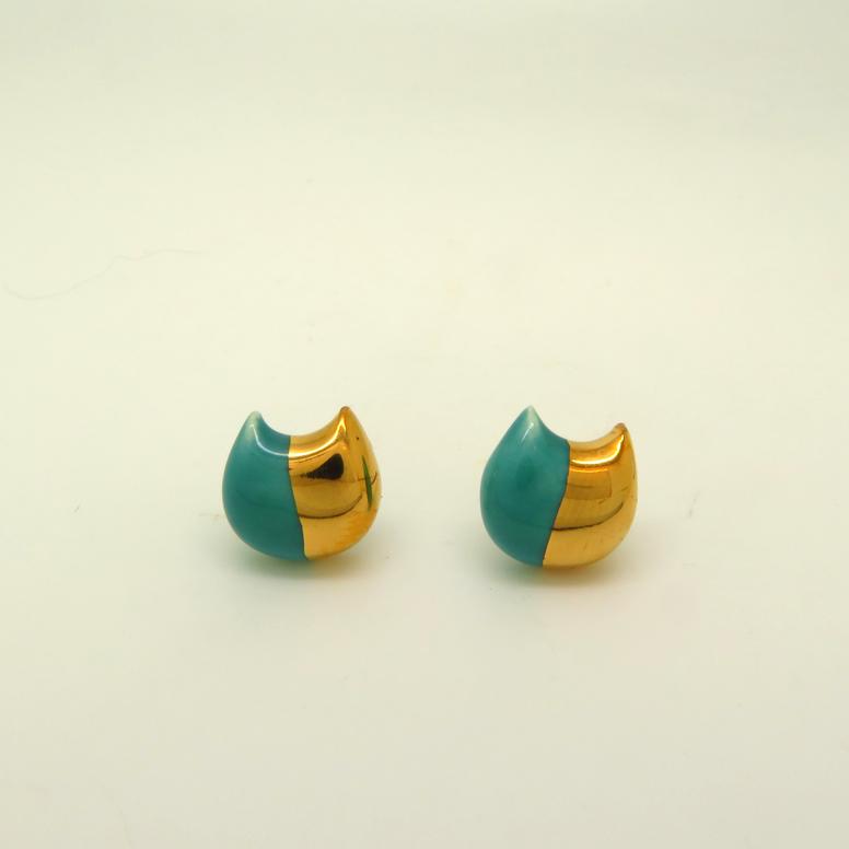 Gold Dipped Cat Earrings