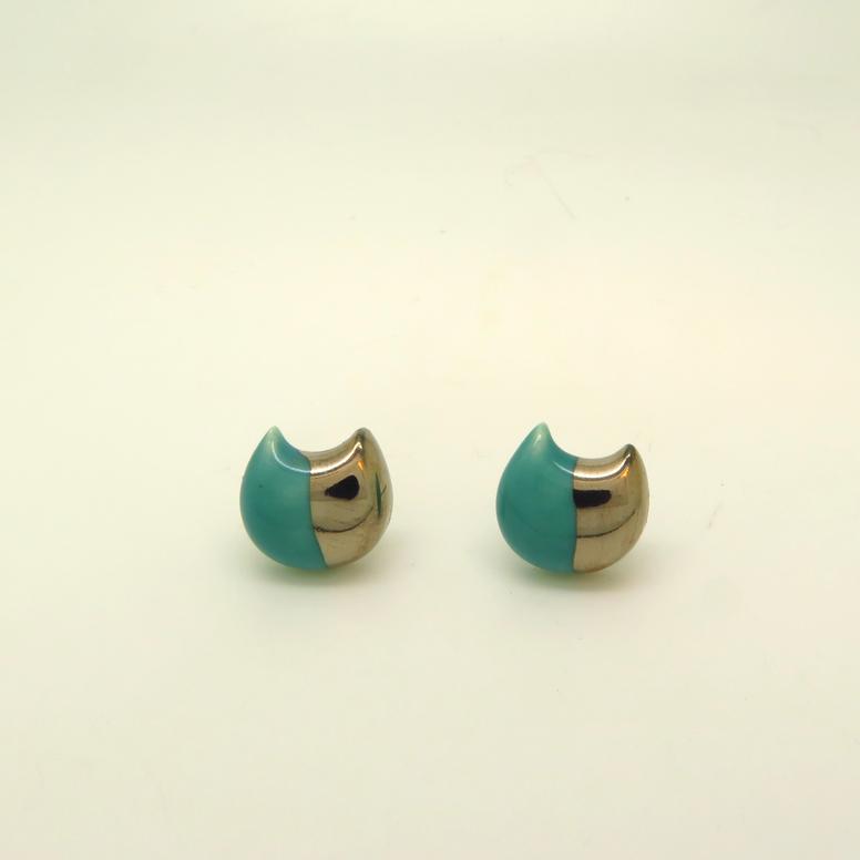 Silver Dipped Cat Earrings