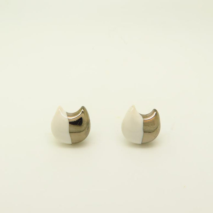 Silver Dipped Cat Earrings