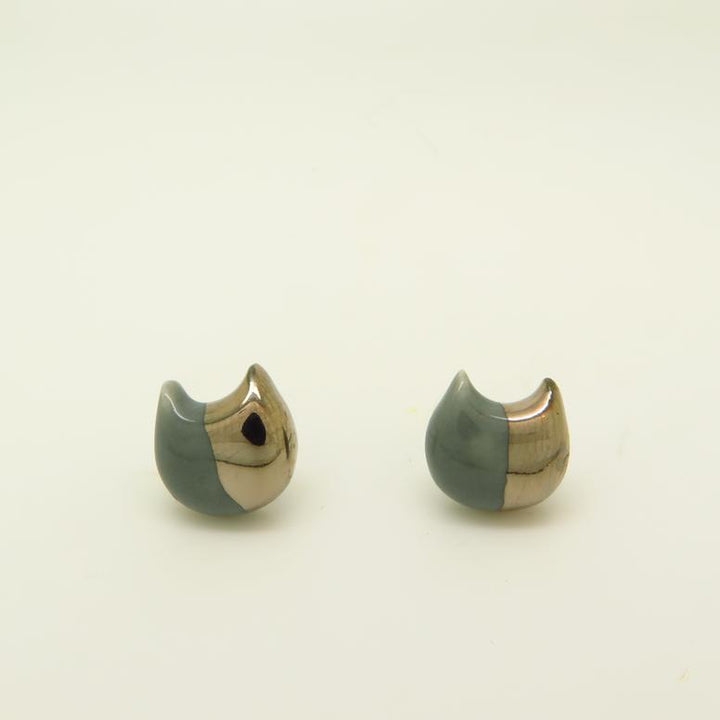 Silver Dipped Cat Earrings