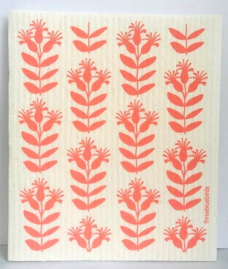 Coral Buds Swedish Dishcloth