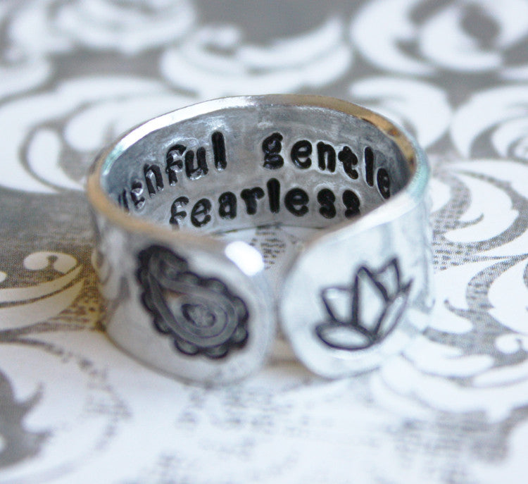 Truthful, Gentle, & Fearless  // Aluminum Cuff Ring