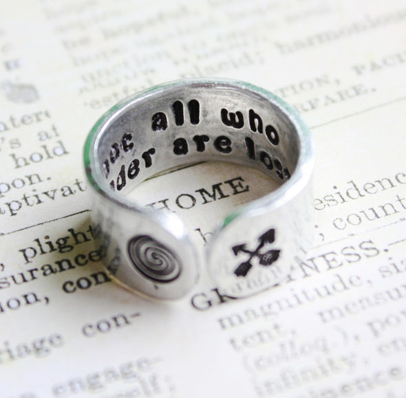 Not All Who Wander Are Lost // Aluminum Cuff Ring