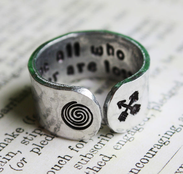 Not All Who Wander Are Lost // Aluminum Cuff Ring