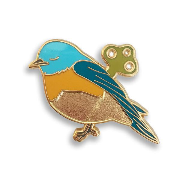 Wind-Up Bird Pin
