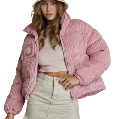 Corduroy padding puffer jacket