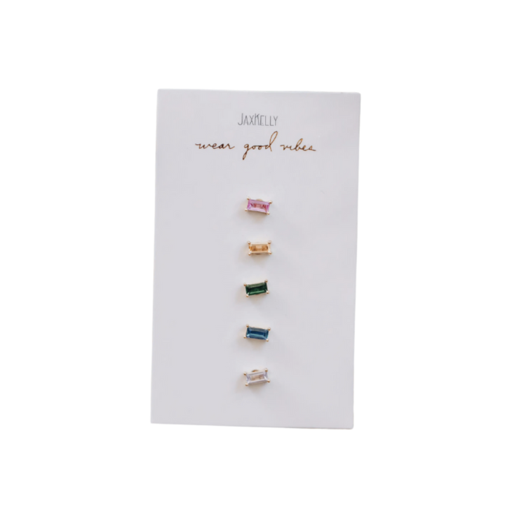 Rainbow Baguette Earrings