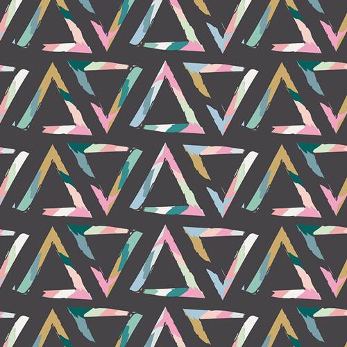 Organic Cotton Jersey + Minky Baby Blanket - Colorful Triangle on Charcoal
