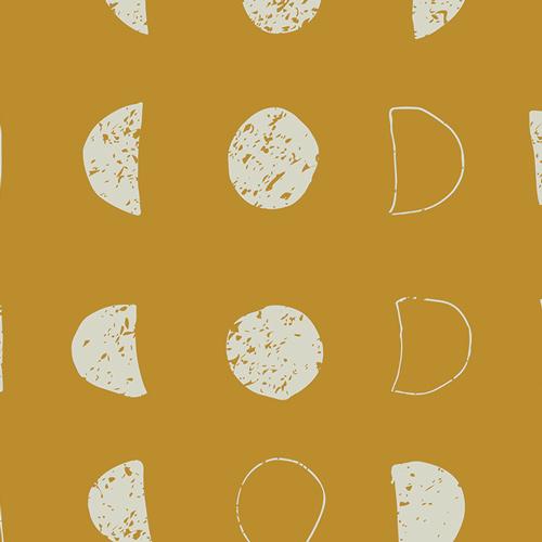 Organic Cotton Headband - Mustard Moon Phases