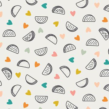 Organic Cotton Infinity Scarf - Taco Hearts