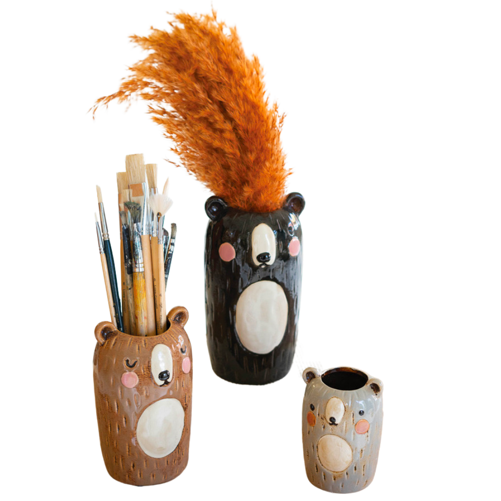 Ceramic Bear Vase Planter