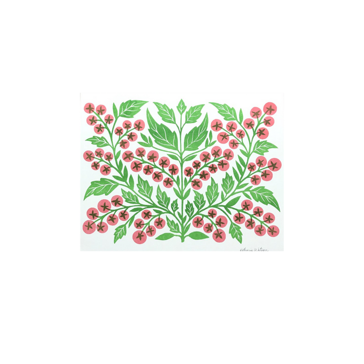 Garden Series: Cherry Tomato Risograph Print