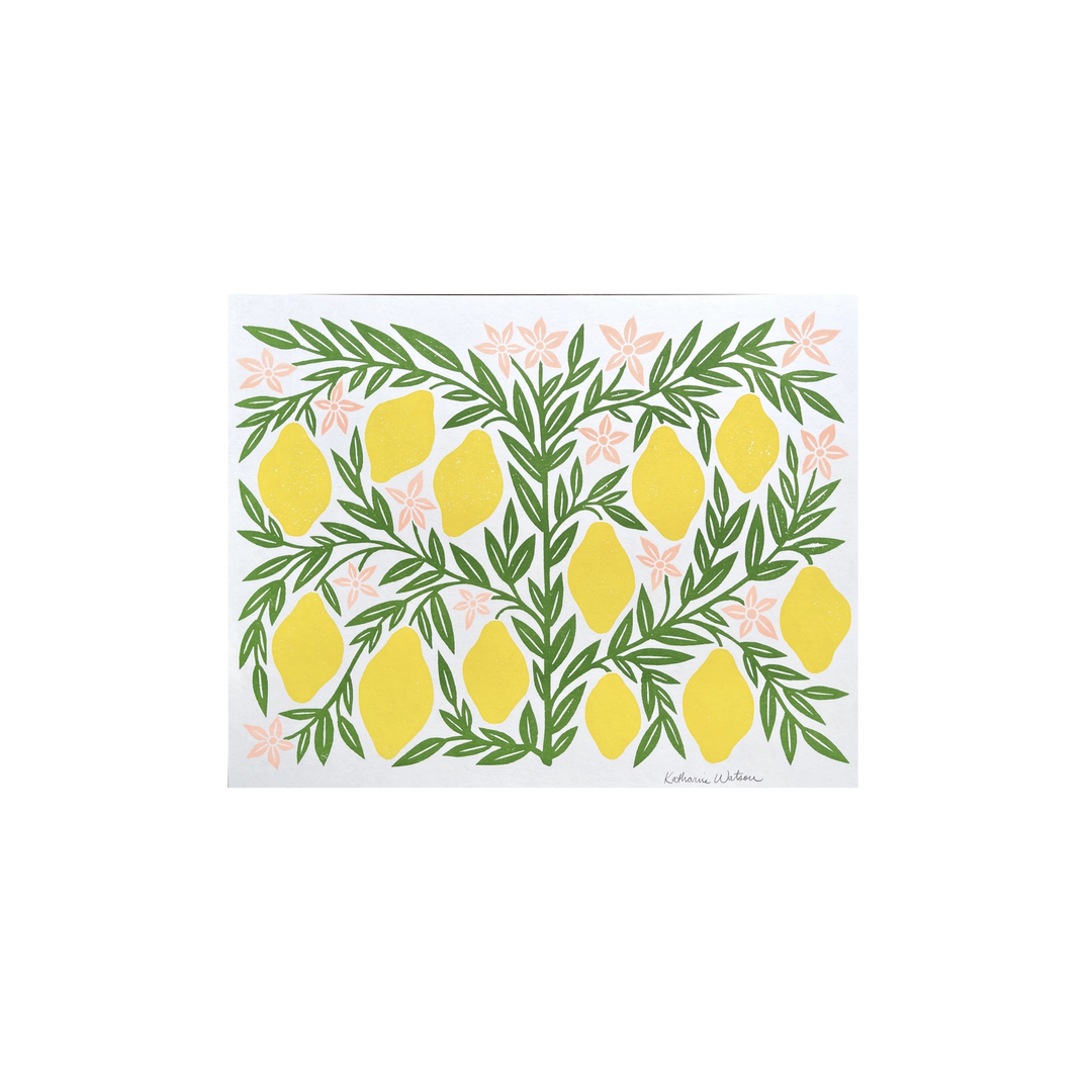 Garden Series: Lemons Risograph Art Print