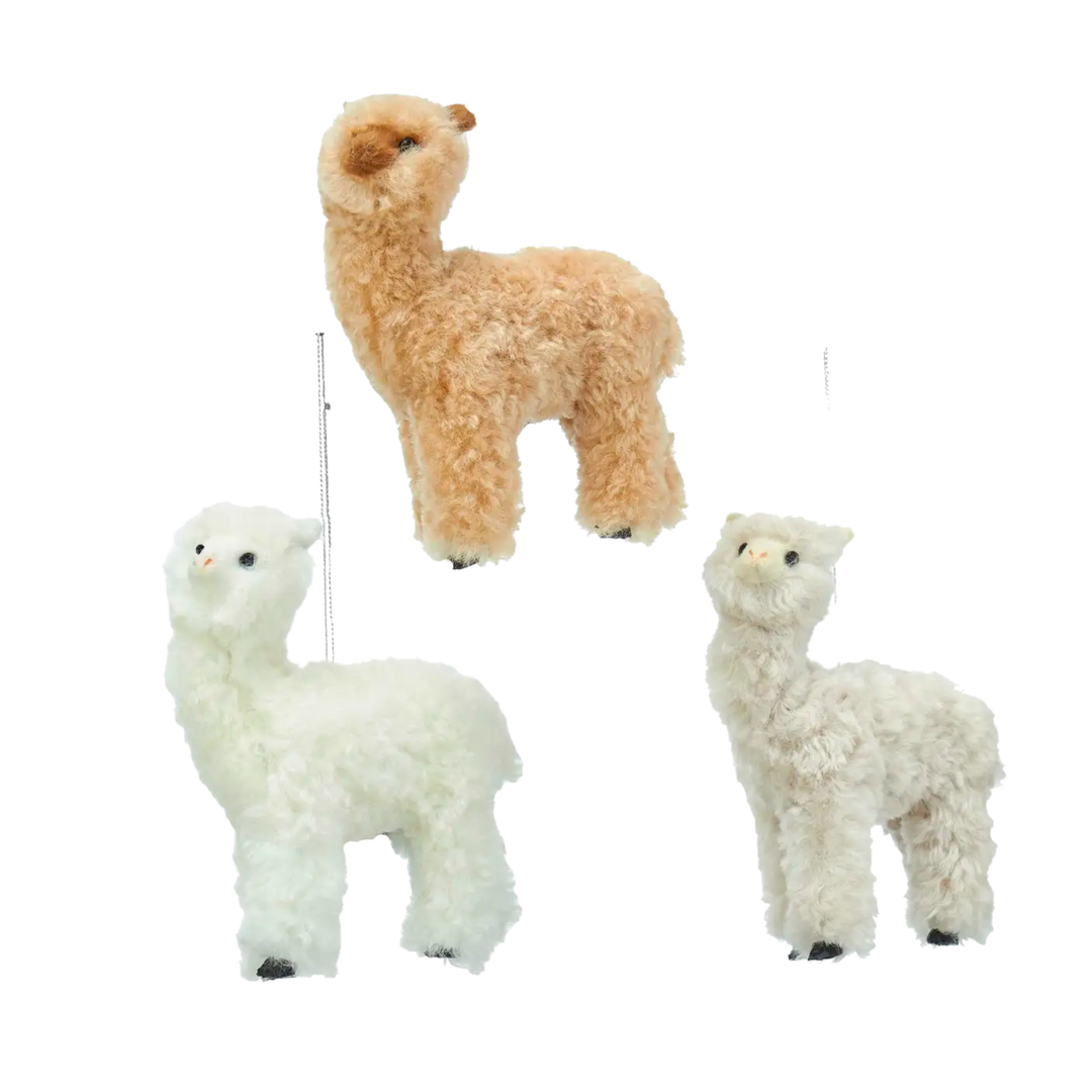 Plastic Alpaca Ornament 4.5"