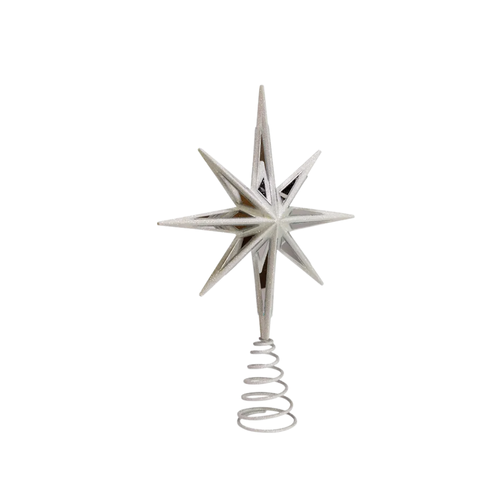 White Mirror Star Tree Topper