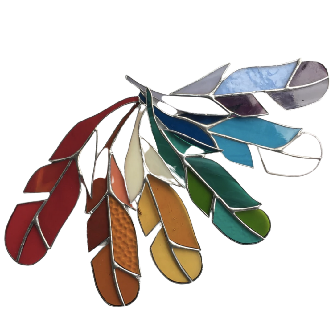 Large Stained Glass Feather