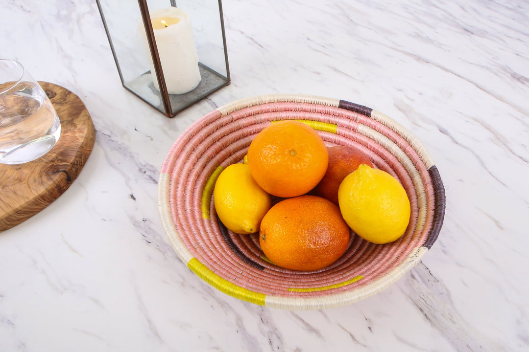 Medium Pale Blush Spiral Basket