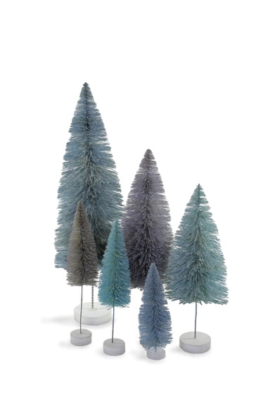 Shades of Winter Blue Sisal Bottle Brush Trees